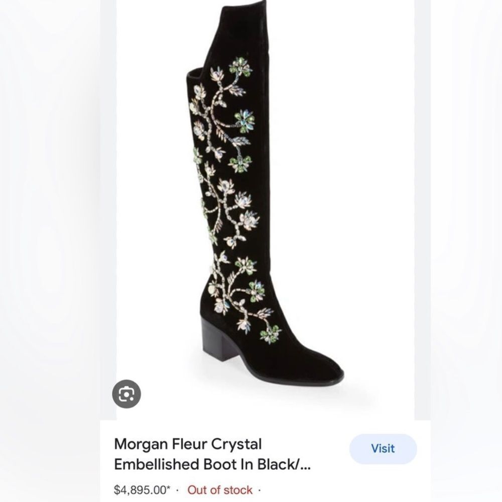 Unisex Christian Louboutin Morgan Fluer crystal boots